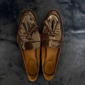 Women’s size 8 Franco Sarto Patent Plum Tassel Loafers